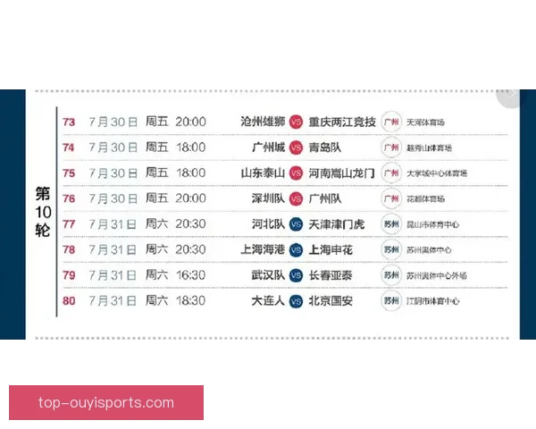 苏州超级联赛最新赛程全面更新赛事对阵与时间安排揭秘